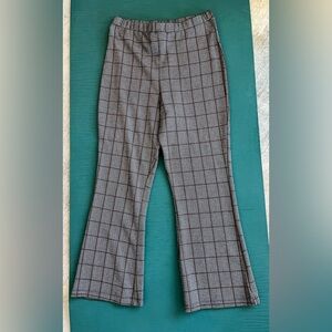 Wild Fable Crop Flare Pant Gray Size Small NWOT Window Pane Plaid Herringbone